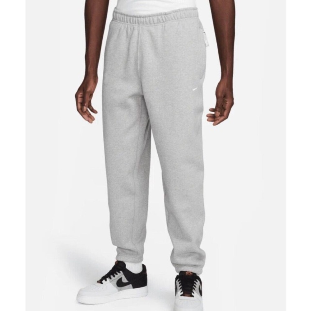 Nike Solo Swoosh Fleece Jogger Pants Sweatpants Men's Grey S Streetwear Casual